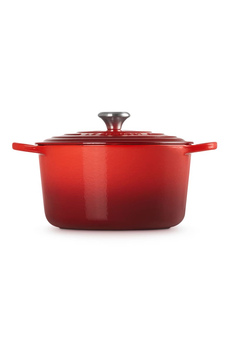 Signature 6.5-Quart Round Enamel Cast Iron Dutch Oven, Alternate, color, CERISE