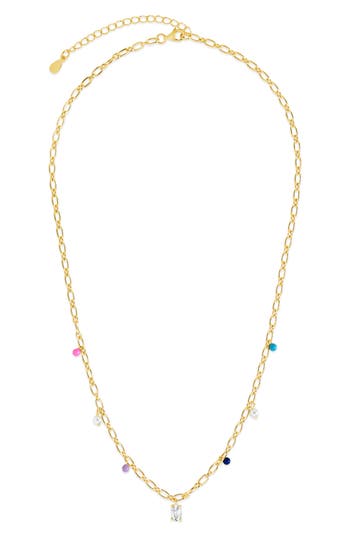 Sterling Forever Ula Charm Necklace In Gold