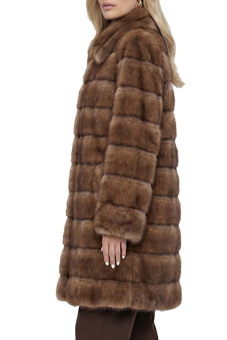 Fur-Free Sable (Faux Fur) Short Coat, Alternate, color, BROWN