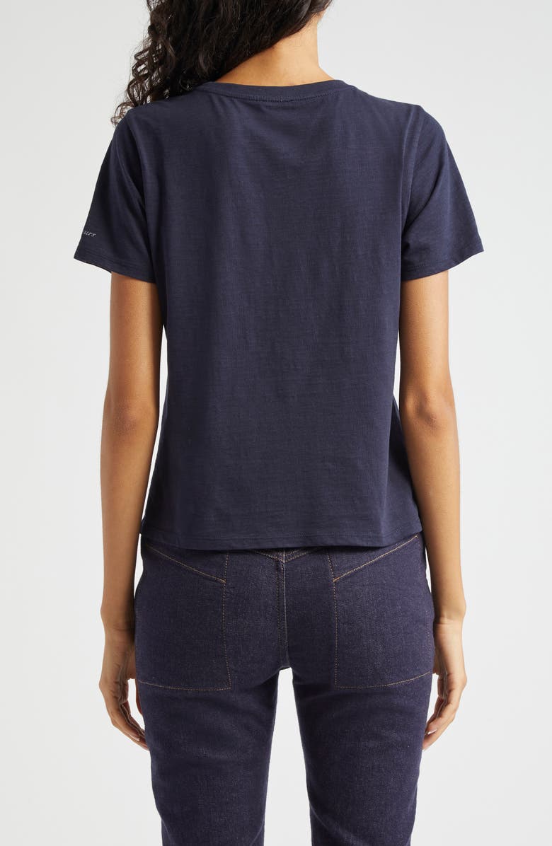 Cinq à Sept Silver Chain L'Amour Cotton T-Shirt, Alternate, color, Navy/White