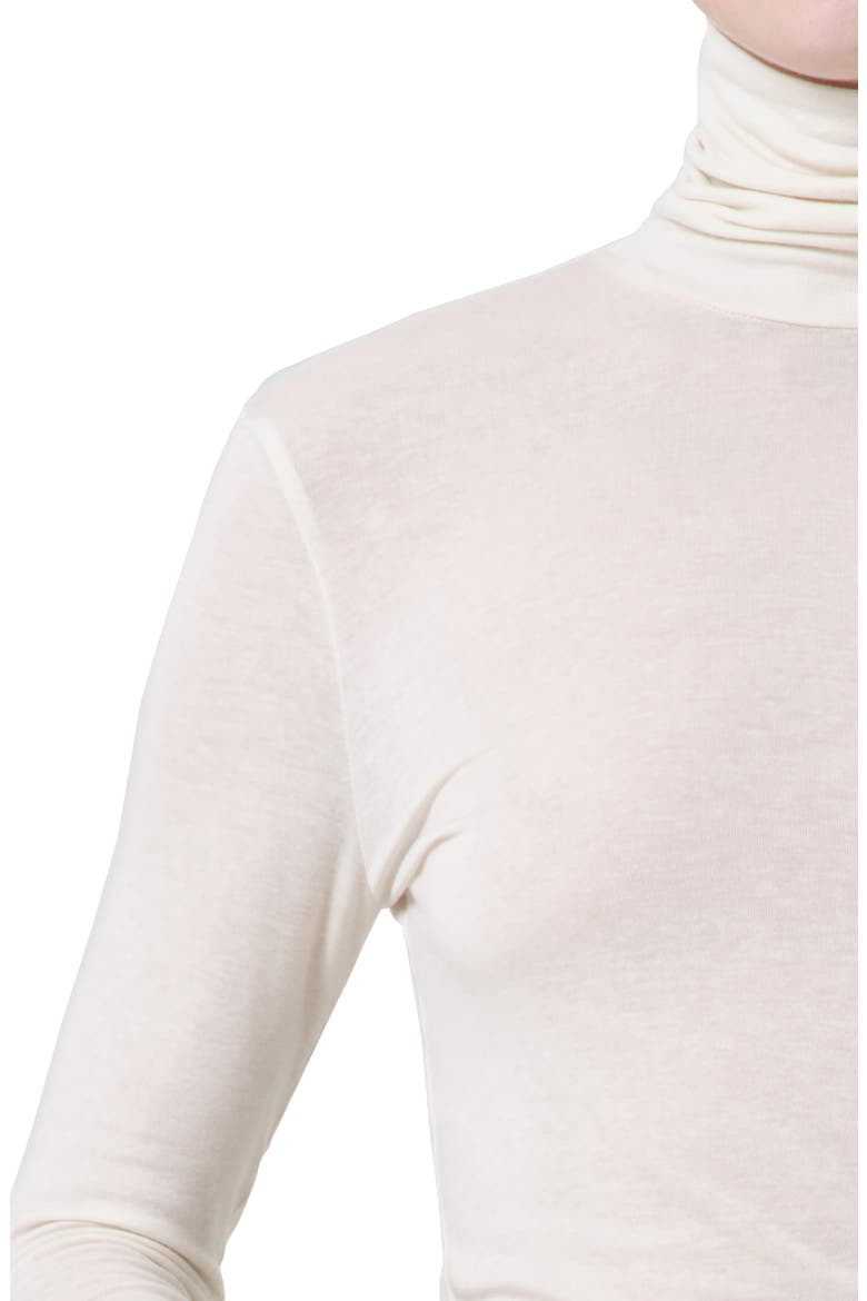 Pascale Rib Turtleneck Top, Alternate, color, OAT MILK