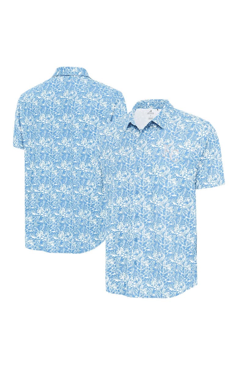 ANTIGUA Men's Antigua Powder Blue Kansas City Royals Resort Button-Up Shirt, Main, color, 