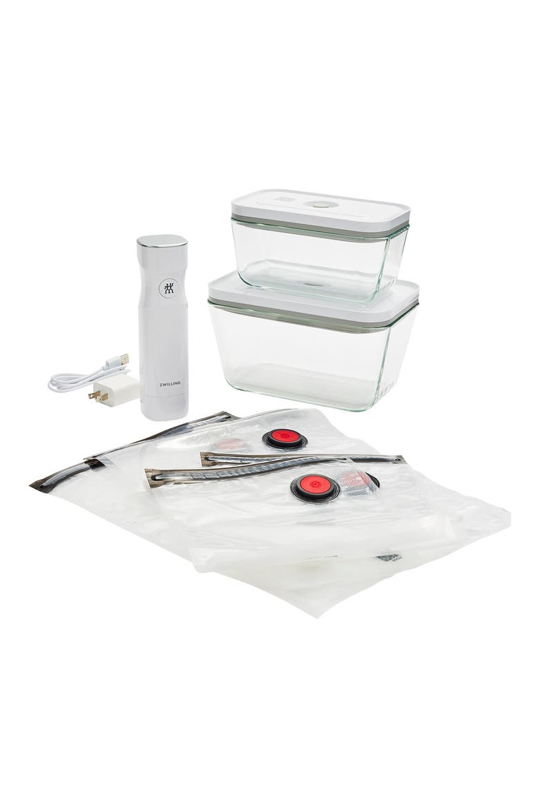 Fresh & Save 7-Piece Glass Vacuum Food Storage System, Main, color, WHITE