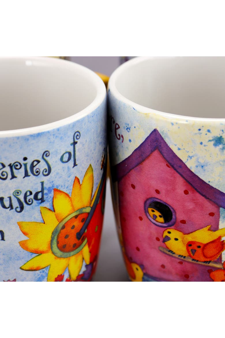 18 oz Cup Set, Set of 4 Assorted Designs, Alternate, color, Assorted