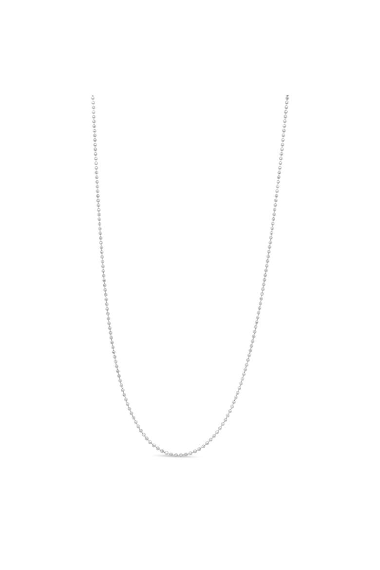 .925 Sterling Silver 0.7mm Slim and Dainty Unisex Inch Ball Bead Chain Necklace, Main, color, White