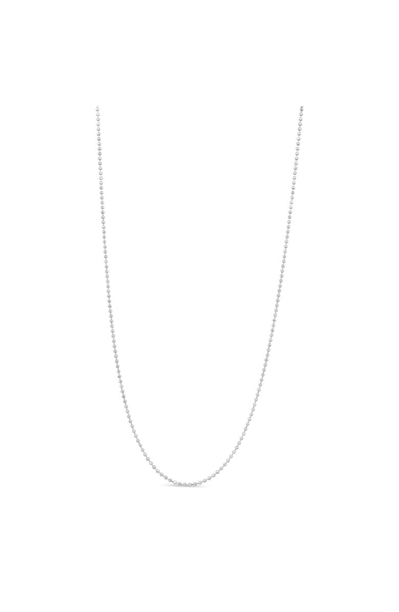Haus of Brilliance .925 Sterling Silver 0.7mm Slim and Dainty Unisex Inch Ball Bead Chain Necklace, Main, color, White