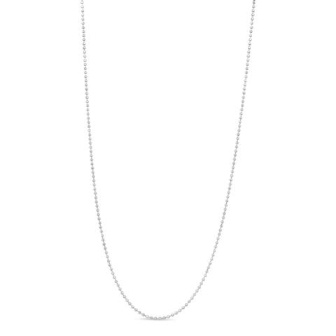 .925 Sterling Silver 0.7mm Slim and Dainty Unisex Inch Ball Bead Chain Necklace