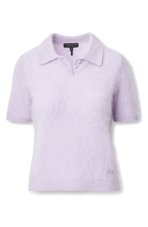 Rag & Bone Jada Brushed Cashmere Polo Sweater In Purple