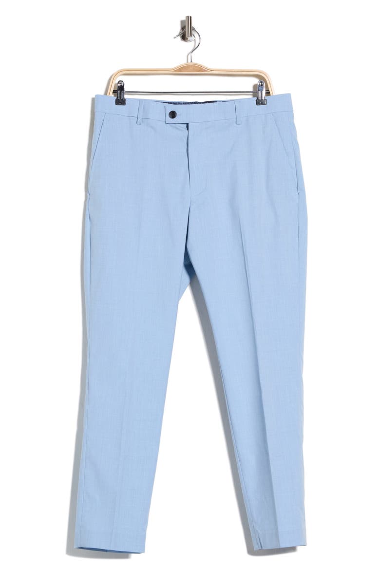 Flat Front Oxford Dress Pants, Alternate, color, LIGHT BLUE