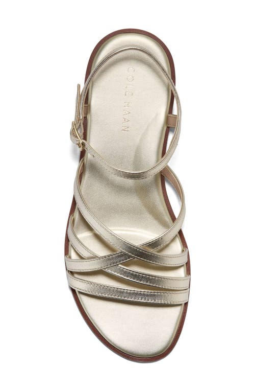 Cole Haan Flynn Strappy Sandal In Soft Gold Leather