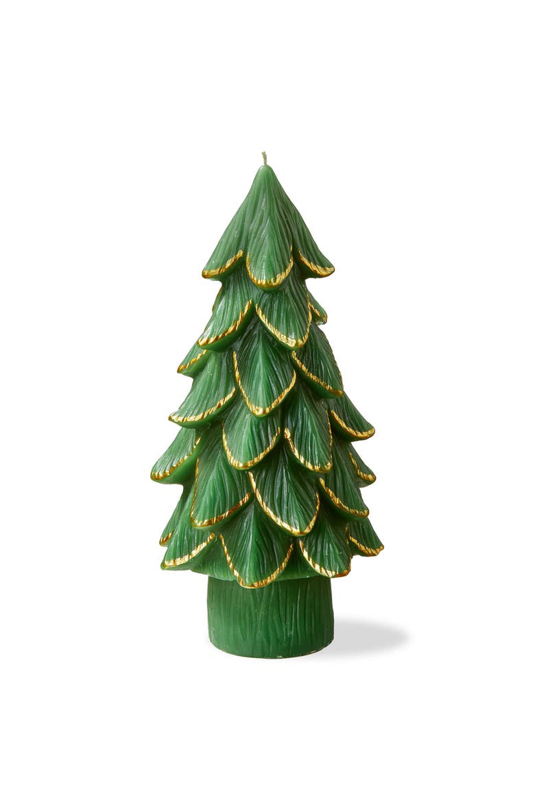 Gilded Pine Tree Large Green Novelty Candle for Christmas, Main, color, Green
