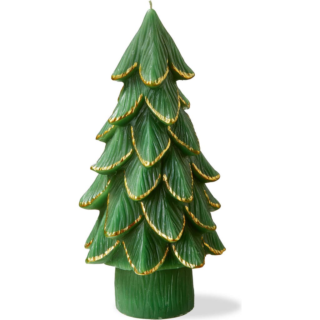 Tag Gilded Pine Tree Large Green Novelty Candle For Christmas In Green