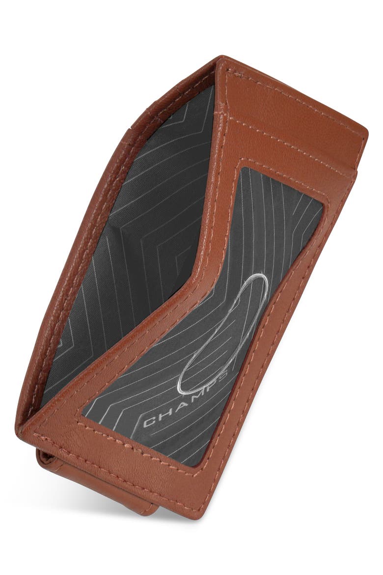 Leather Magnetic RFID Card Case, Alternate, color, BROWN