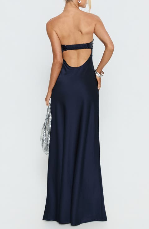See the Vision Strapless Sequin Maxi Dress