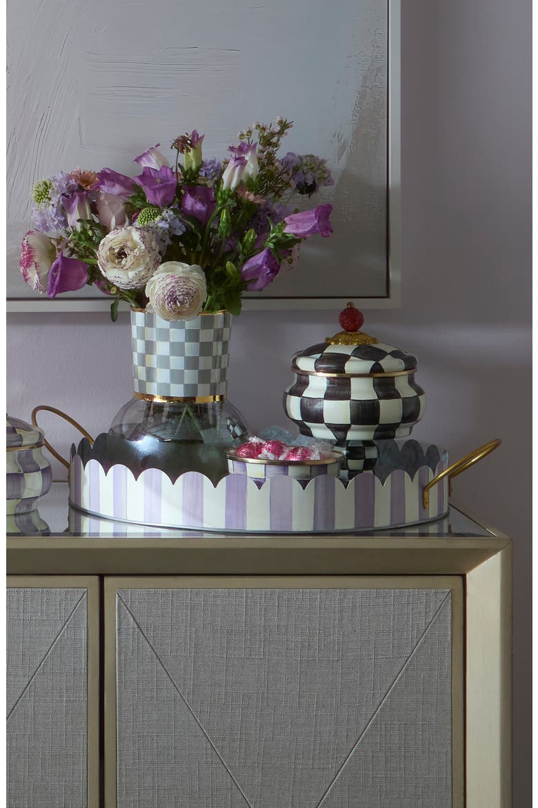 Violet Stripe Set of 2 Serving Trays, Alternate, color, VIOLET