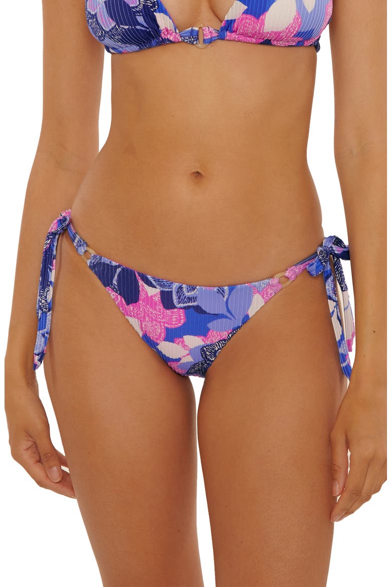 Lanai Tie Side Rib Bikini Bottoms, Main, color, BLUE MULTI