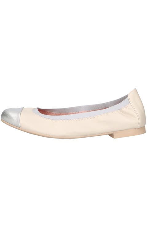 Round toe elasticated ballet flat