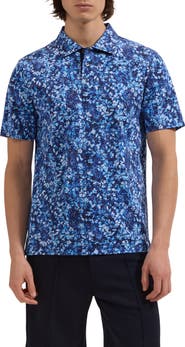 Bugatchi Hendrix Digital Floral Print Pima Cotton Polo