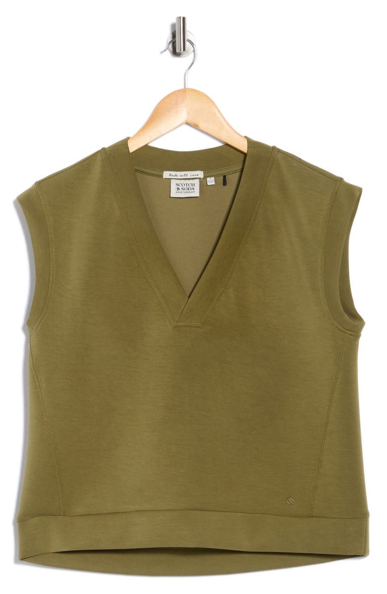 Scotch & Soda Sleeveless Knit Shell Top, Alternate, color, Martini Olive