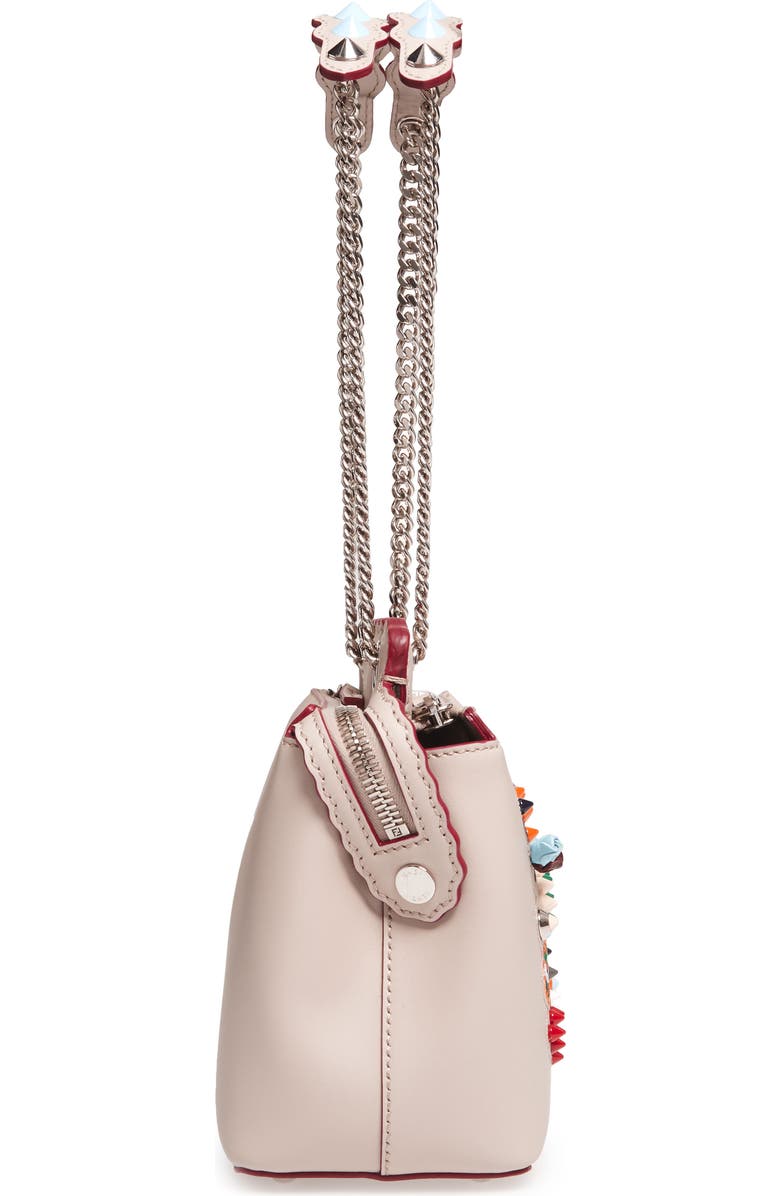 Fendi Small Dotcom Leather Shoulder Bag, Alternate, color,