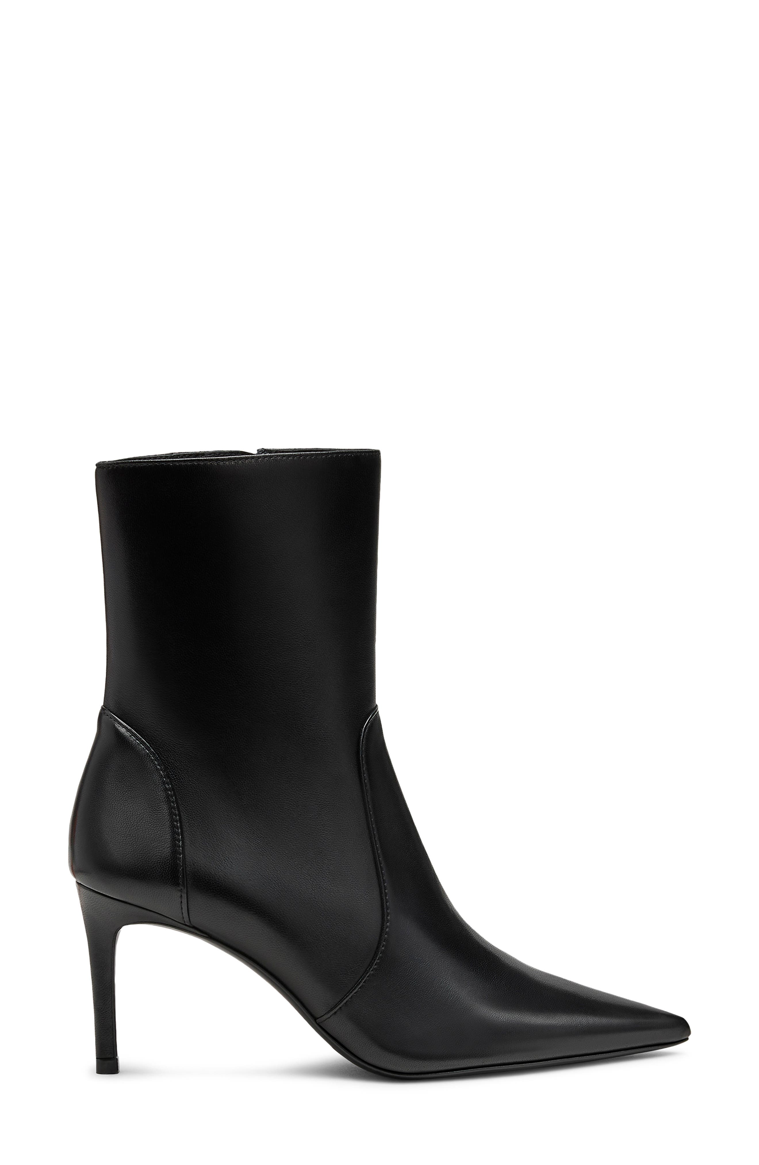 Stuart Weitzman Power Zip Bootie, Alternate, color, Black