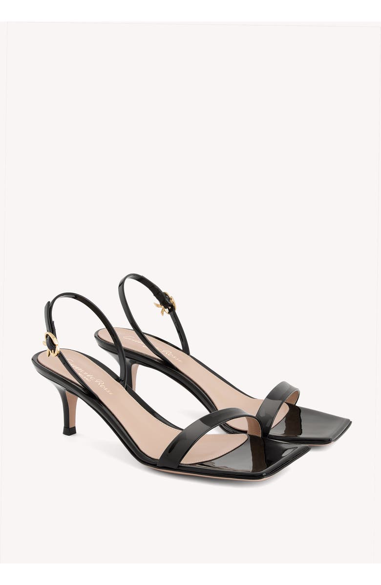 Gianvito Rossi Ribbon Kitten Sandals, Alternate, color, Black