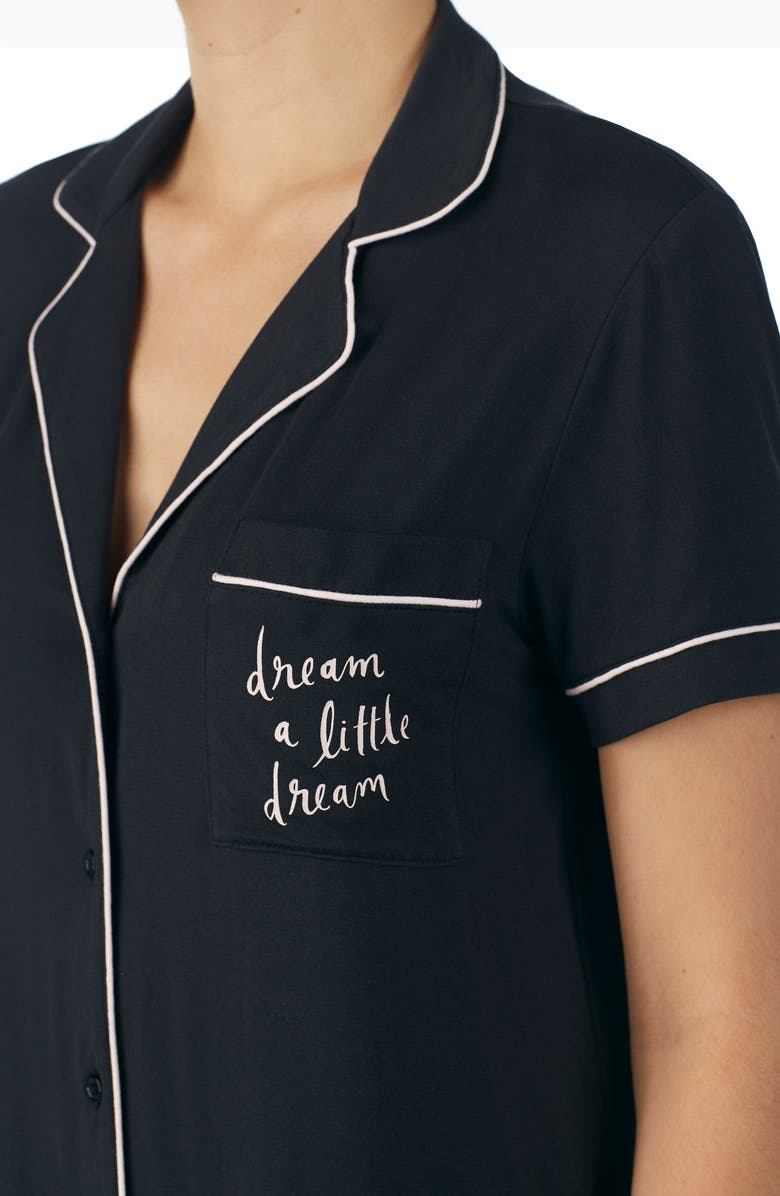 Kate Spade New York capri short sleeve pajamas, Alternate, color, Black