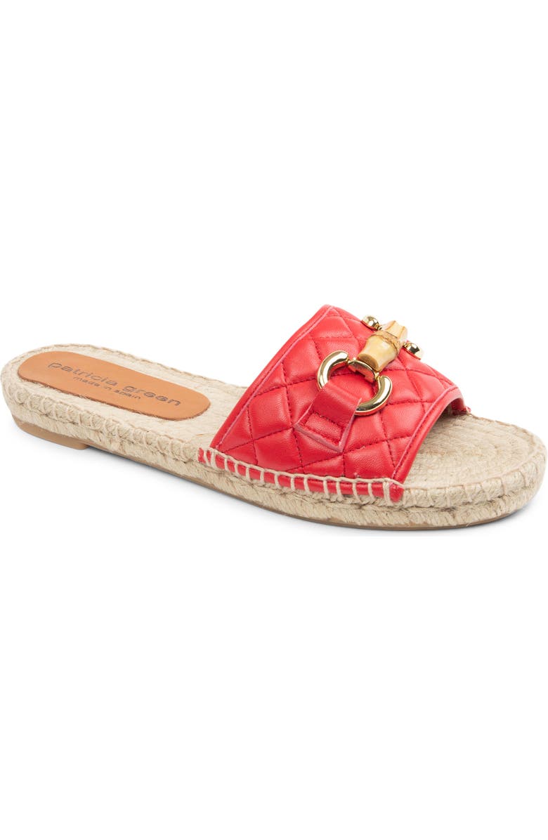 patricia green Veronica Espadrille Slide Sandal, Main, color, Red Leather