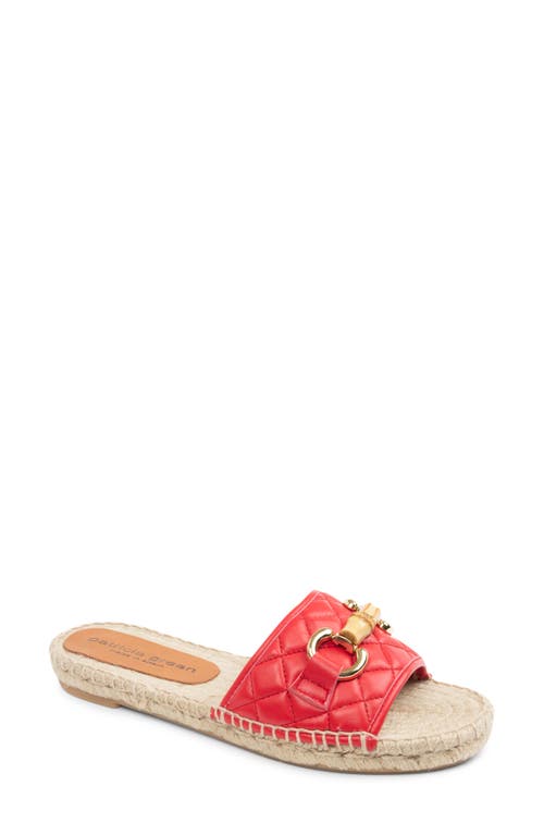 Shop Patricia Green Veronica Espadrille Slide Sandal In Red Leather