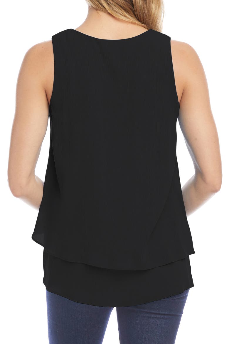 V-Neck Layered Asymmetrical Tank, Alternate, color, BLACK
