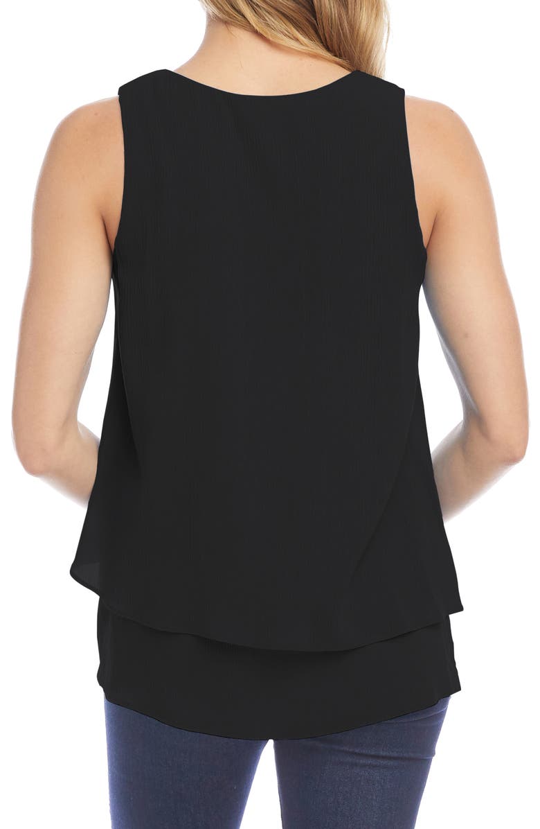 Karen Kane V-Neck Layered Asymmetrical Tank, Alternate, color, Black
