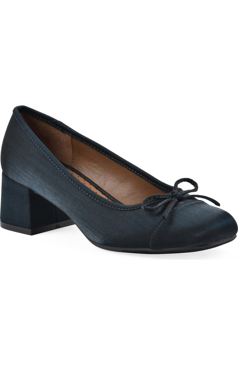 White Mountain Footwear Lately Round Toe Pump, Main, color, Midnight Blue Shimmer Fabric