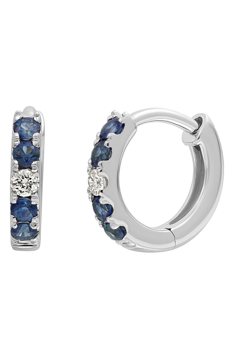 Bony Levy El Mar Sapphire & Diamond Hoop Earrings, Main, color, 18Kw