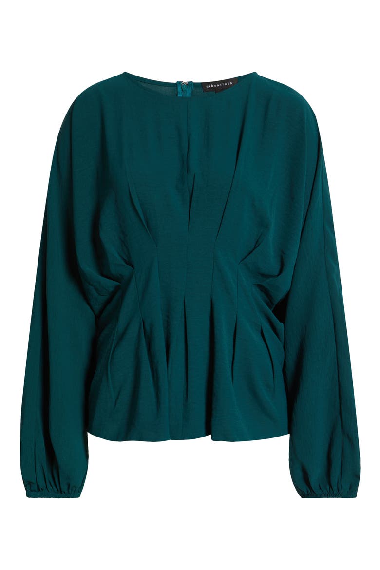 Pleated Top, Alternate, color, HUNTER GREEN