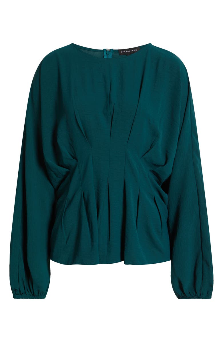 GIBSONLOOK Pleated Top, Alternate, color, Hunter Green