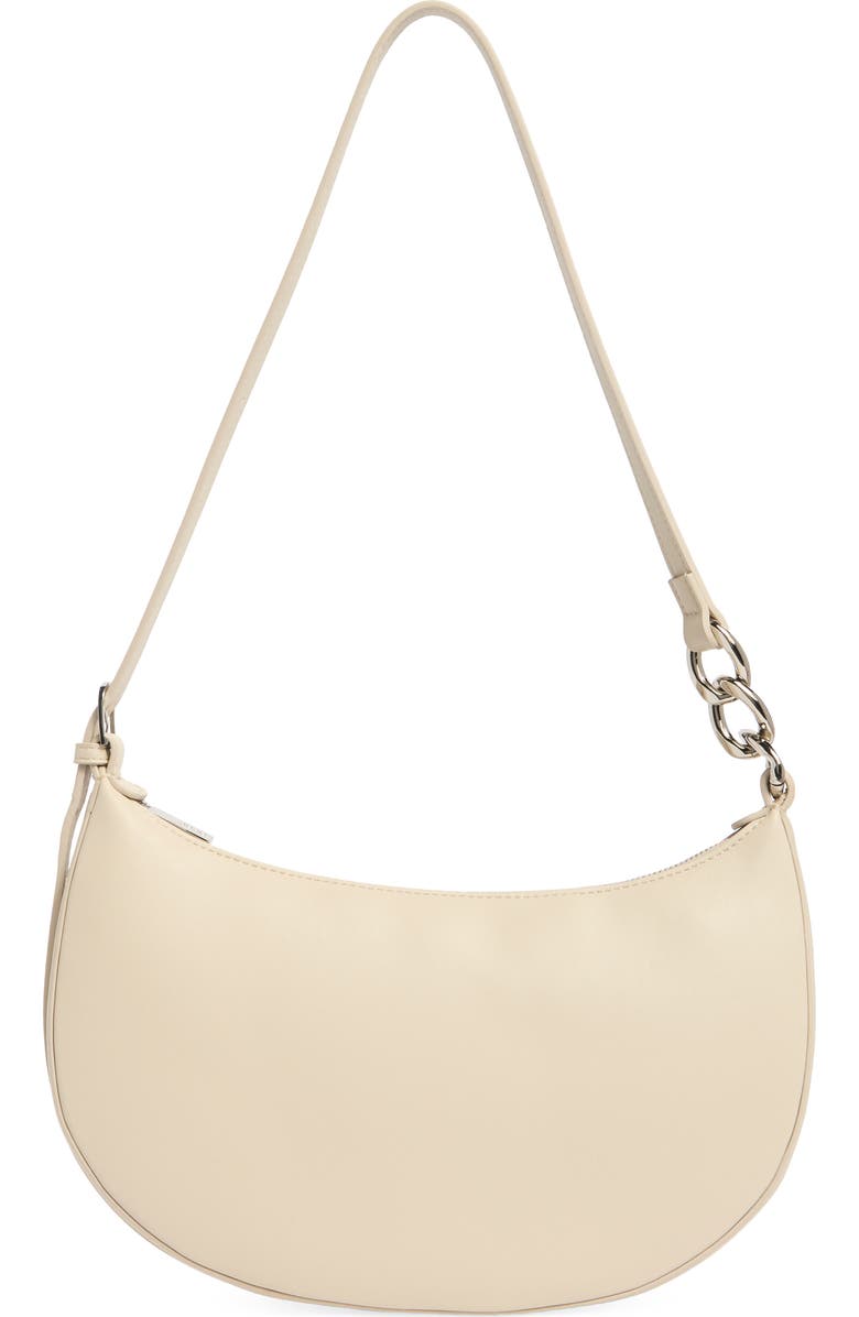 BCBG Chain Detail Crescent Hobo Bag, Main, color, Stone