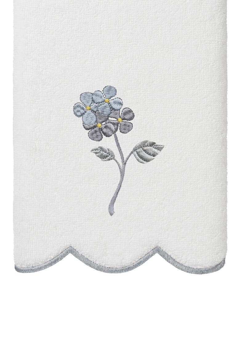 Hydea Scalloped 3-Piece Embellished Towel Set, Alternate, color, WHITE/ GRAY