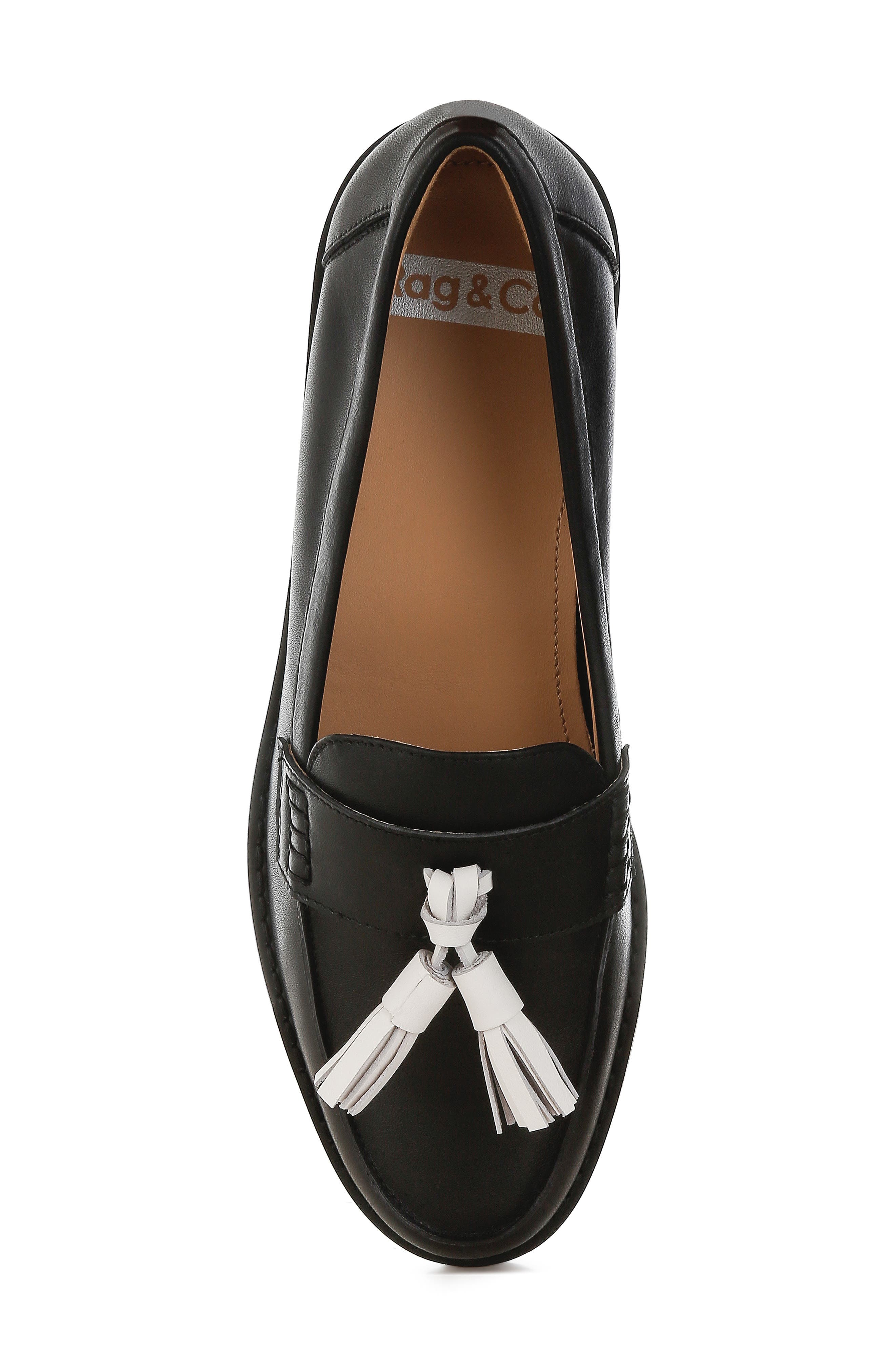 Rag & Co Yelena Tassel Loafer, Alternate, color, Black