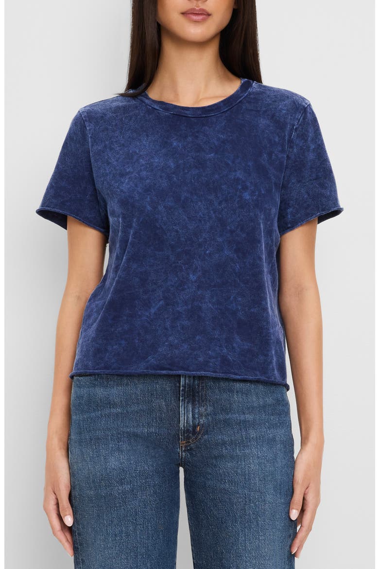 Jackie Raw Edge Crewneck T-Shirt, Main, color, NOCTURNAL