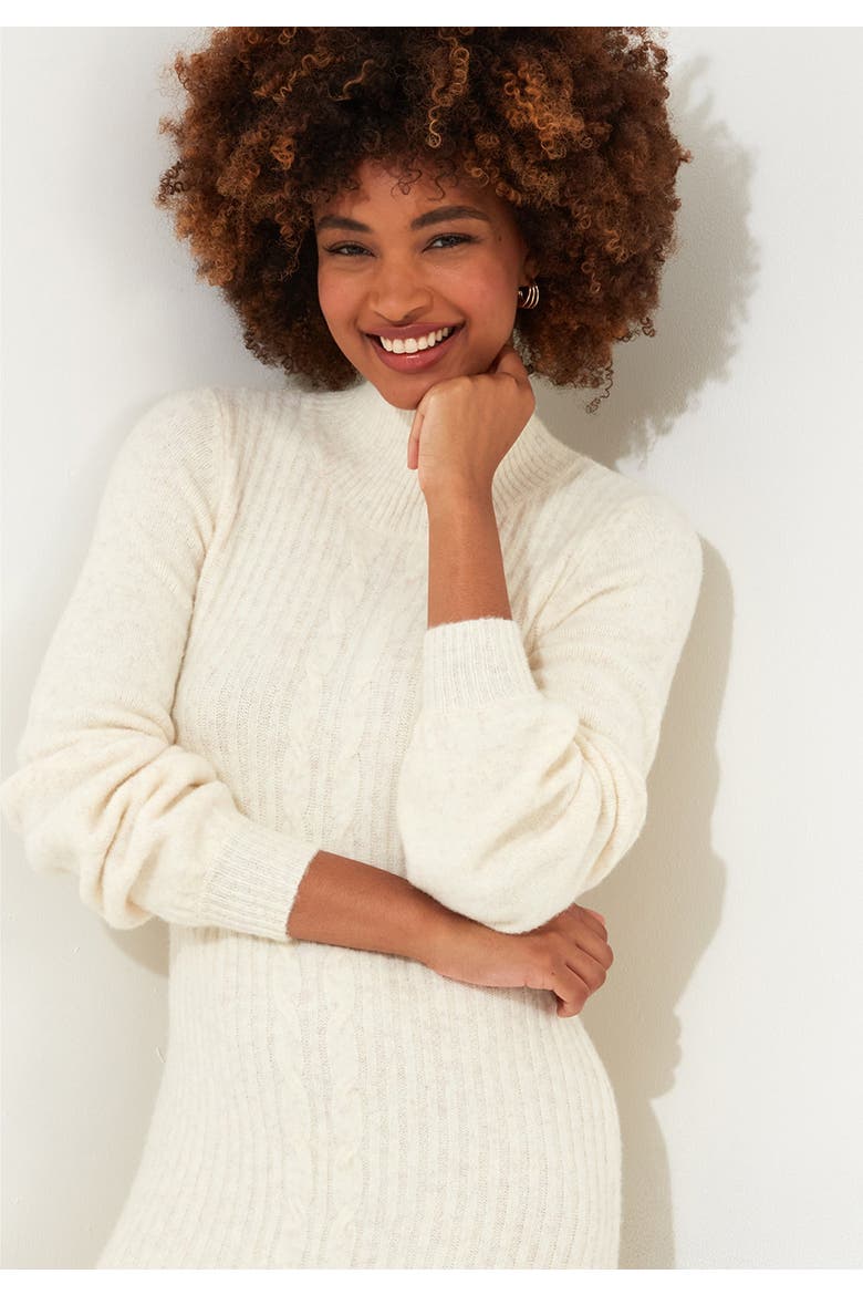 Turtleneck Sweater Dress, Alternate, color, IVORY