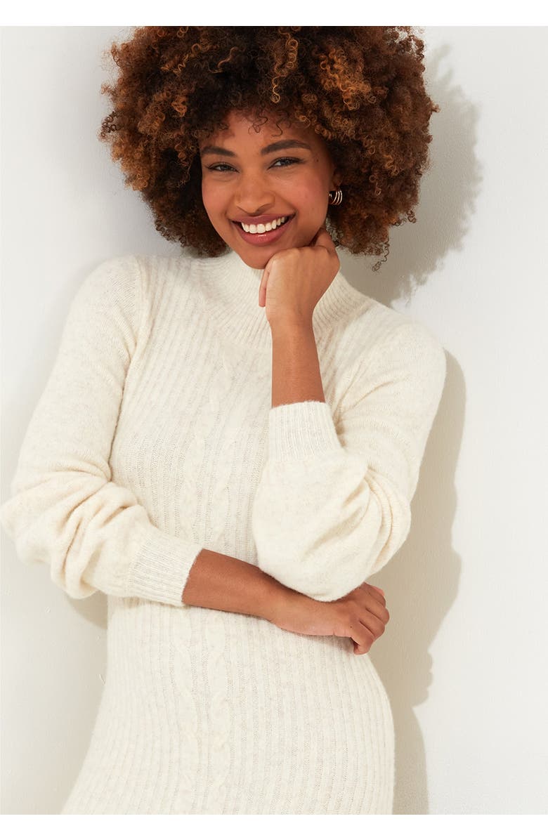 Joe Browns Turtleneck Sweater Dress, Alternate, color, Ivory