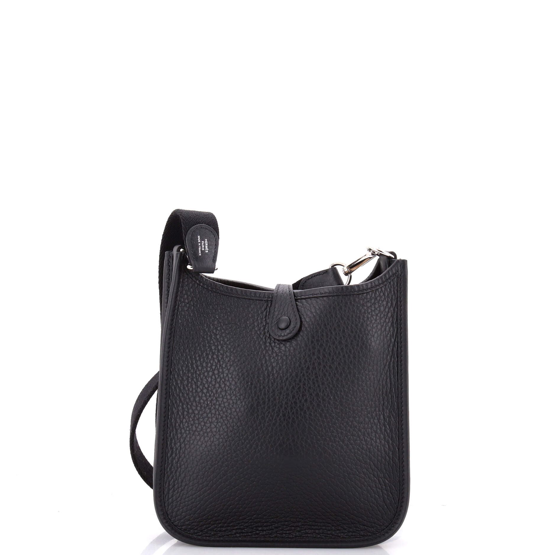 Pre-Owned Hermes Long Strap Evelyne Bag Clemence TPM, Alternate, color, Noir