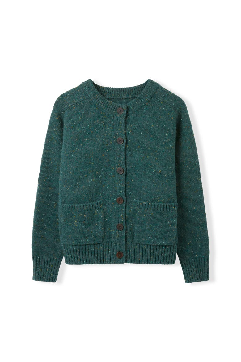Donegal Boxy Cardigan, Alternate, color, Dark Icelandic Blue