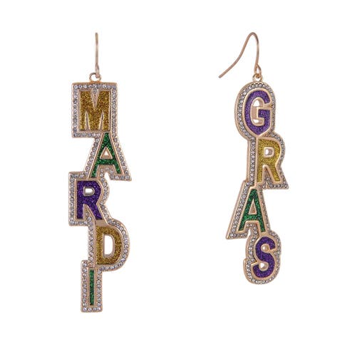 Mardi Gras Linear Earrings