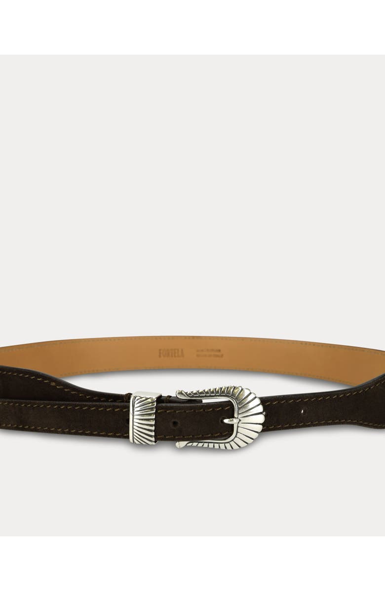Fortela Nevada Silver Buckle Belt, Alternate, color, Brown