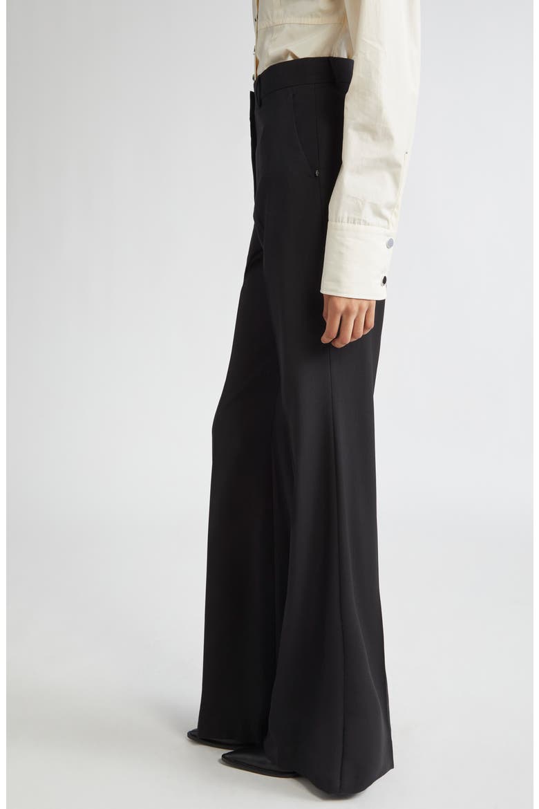 Hangar Virgin Wool Flare Leg Trousers, Alternate, color, BLACK