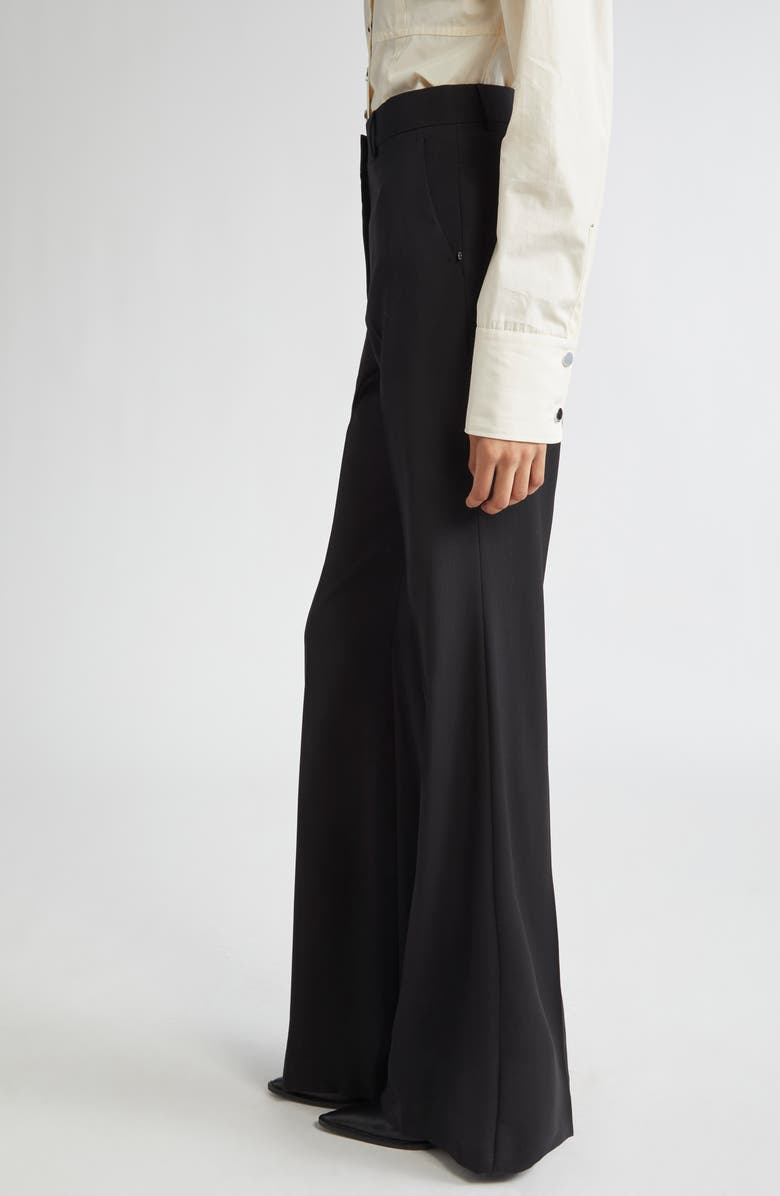 SPORTMAX Hangar Virgin Wool Flare Leg Trousers, Alternate, color, Black