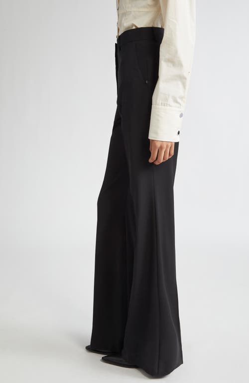 Sportmax Hangar Virgin Wool Flare Leg Trousers In Black