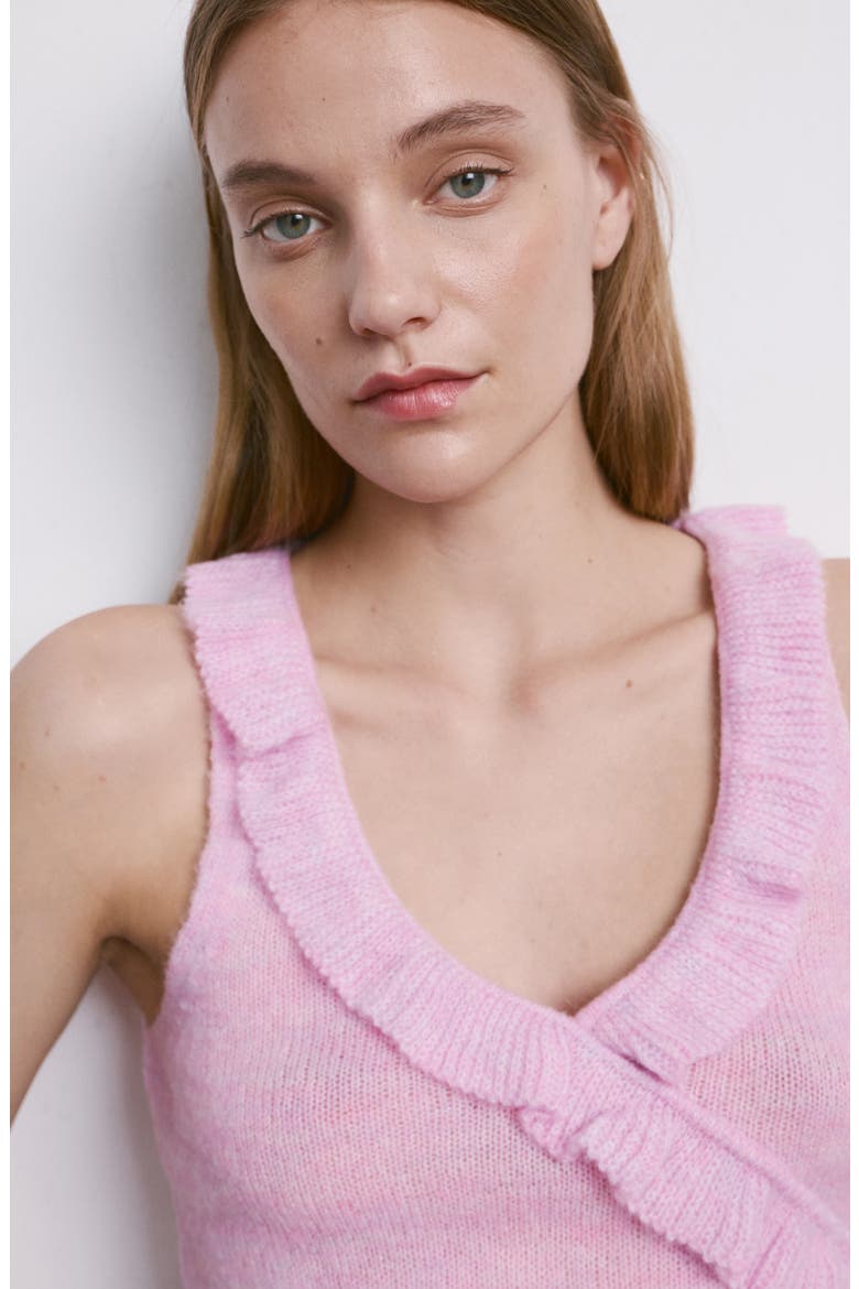 Ruffle Knit Top, Alternate, color, PINK