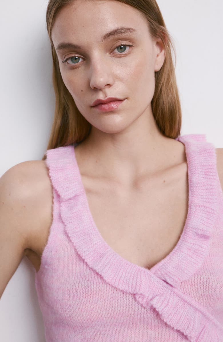 MANGO Ruffle Knit Top, Alternate, color, 